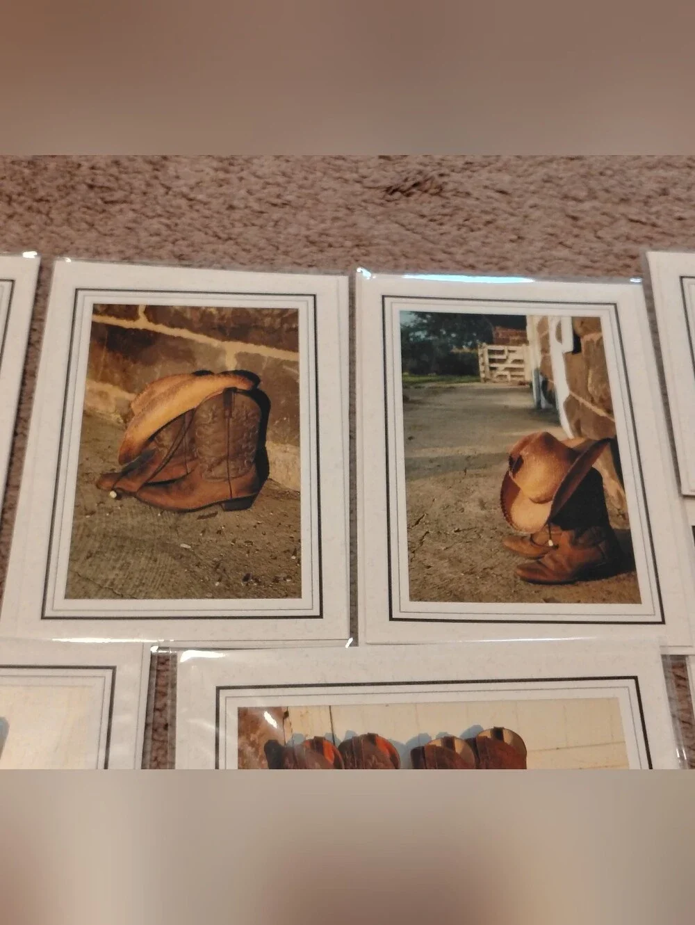 Set Of 10 Blank Cowboy/Cowgirl Greeting Cards. New.